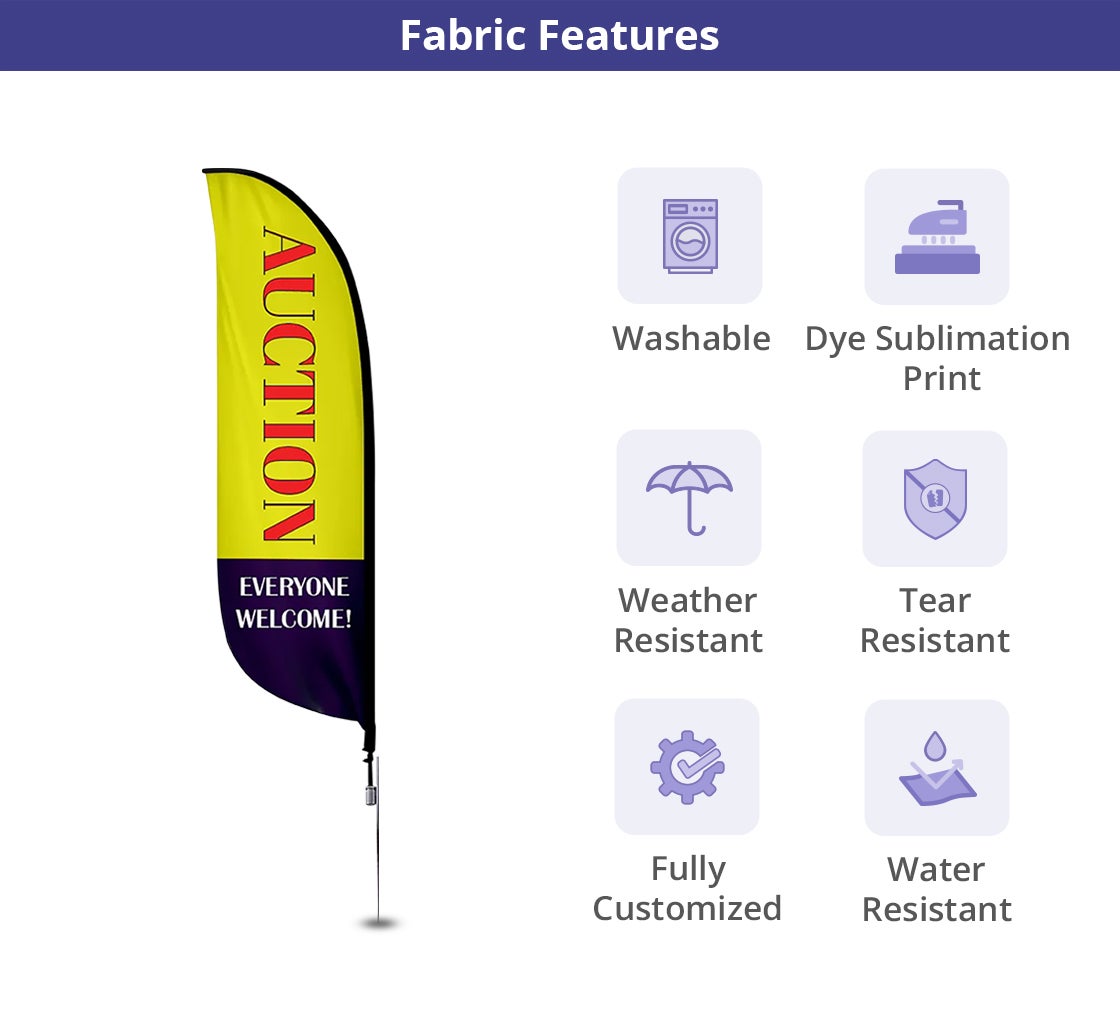 Pre-Printed Auction Feather Flag
