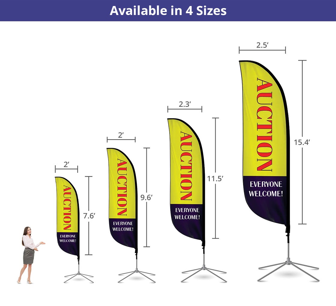 Pre-Printed Auction Feather Flag