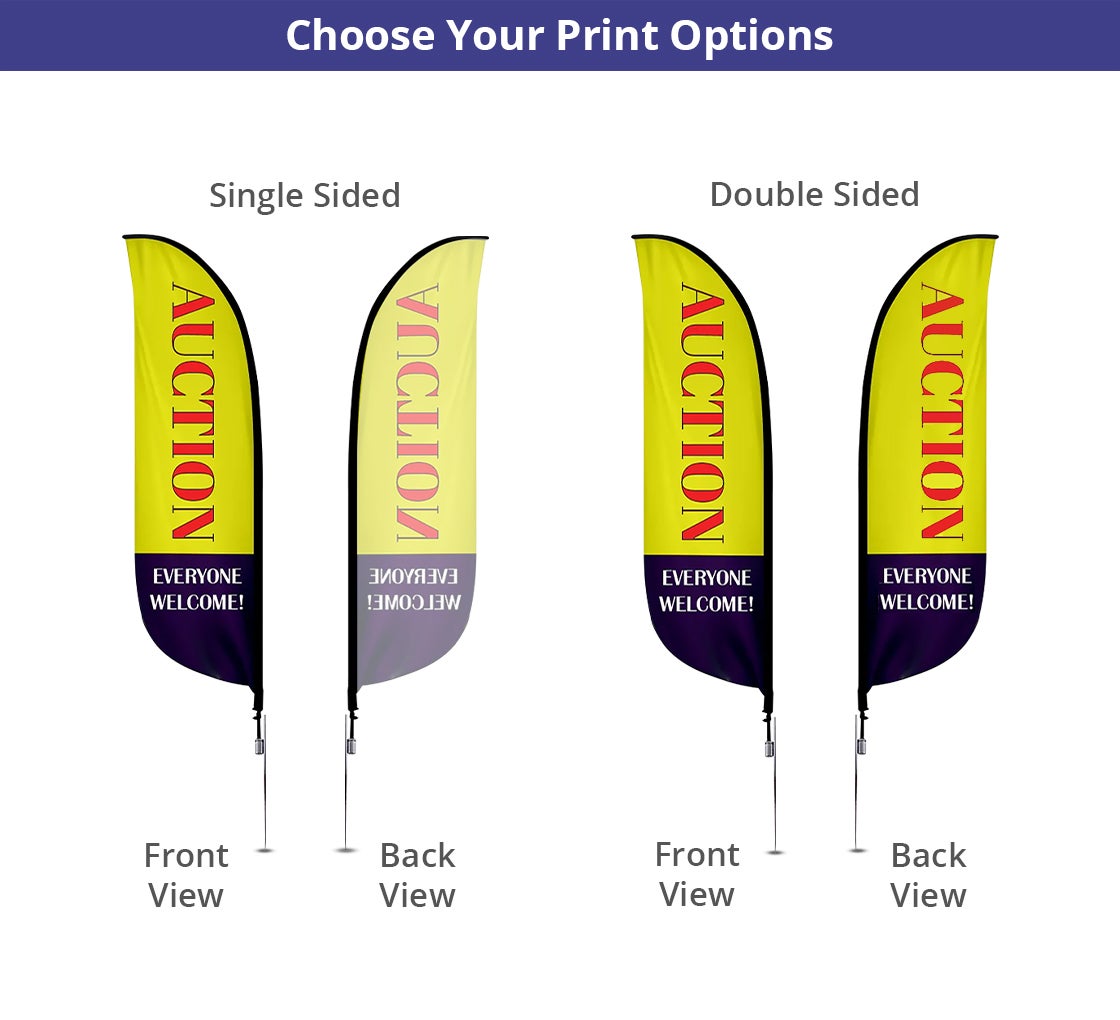 Pre-Printed Auction Feather Flag