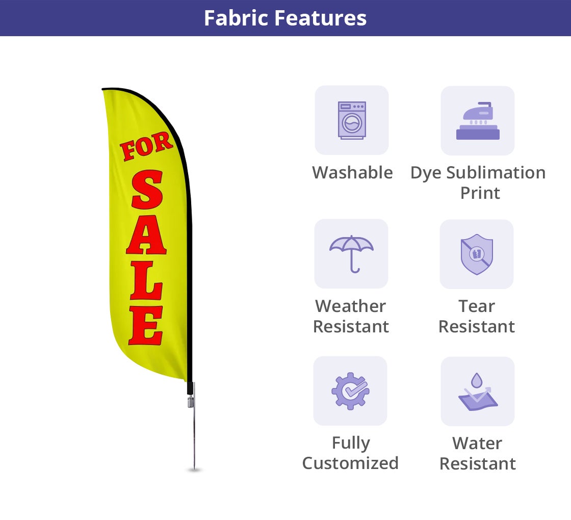 Pre-Printed For Sale Feather Flag