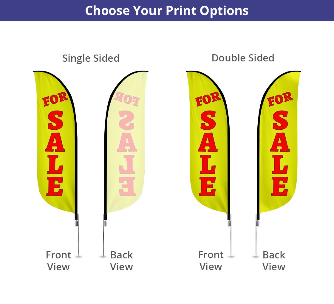Pre-Printed For Sale Feather Flag