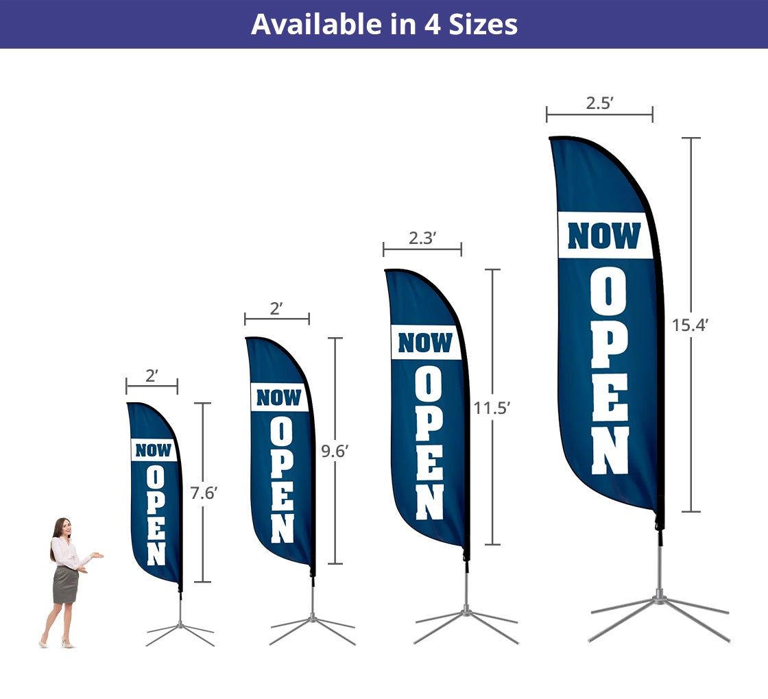 Pre-Printed Now Open Feather Flag