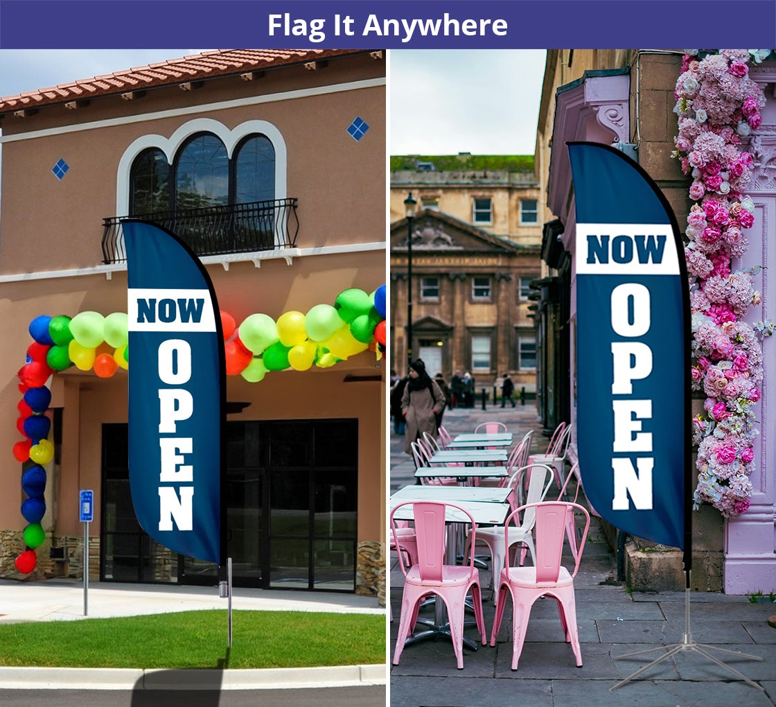 Pre-Printed Now Open Feather Flag