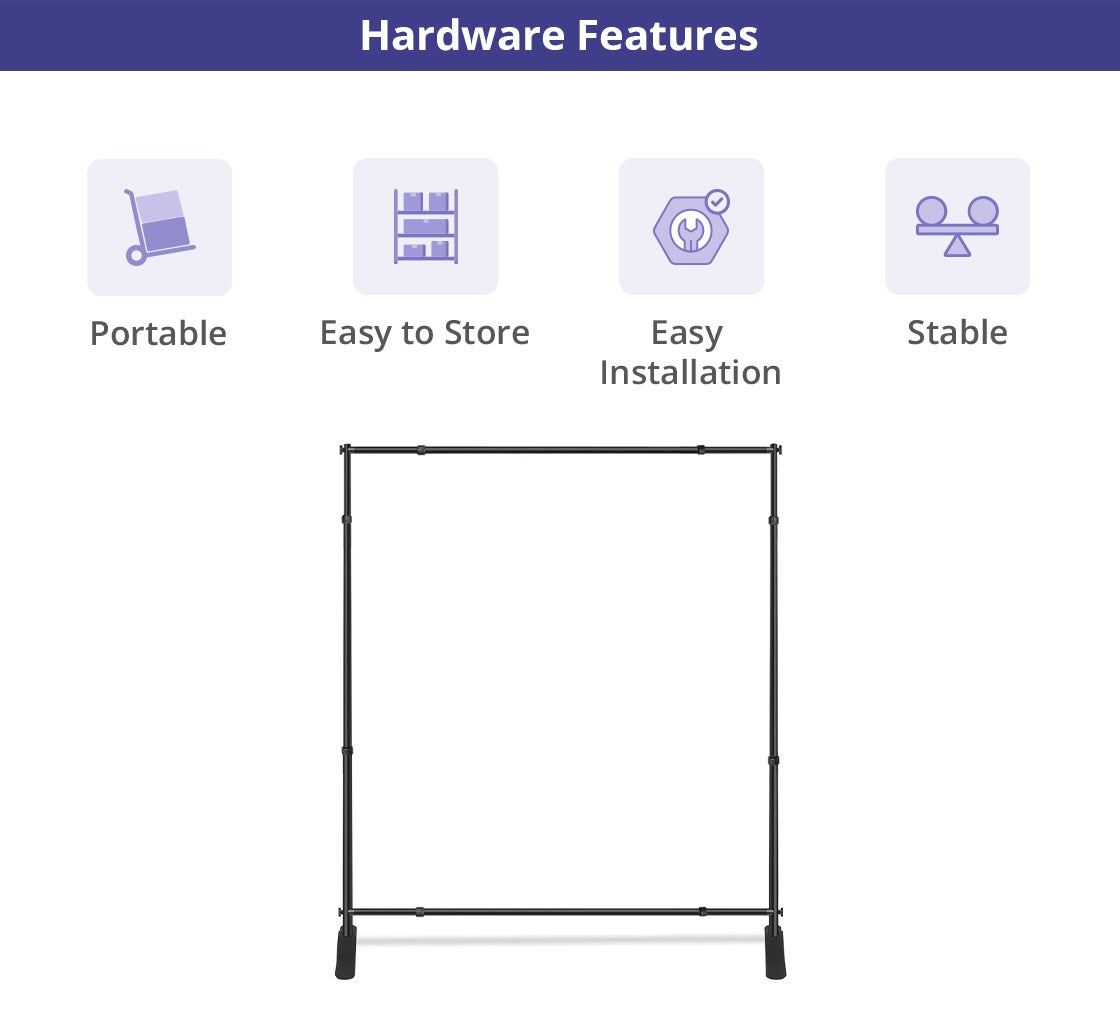 6 ft x 8 ft Step and Repeat Adjustable Banner Stands