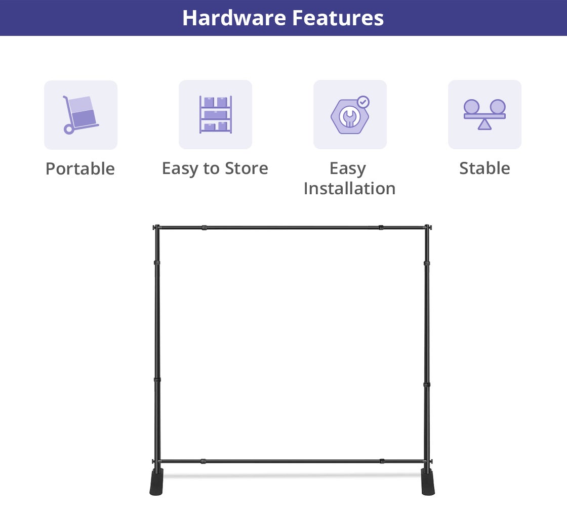 10 ft x 8 ft Step and Repeat Adjustable Banner Stands
