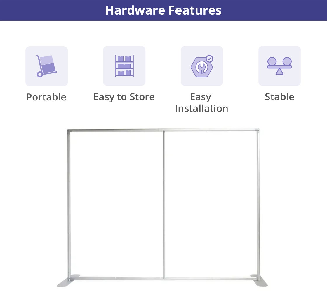 10 ft x 8 ft Step and Repeat Straight Pillow Case Backdrop