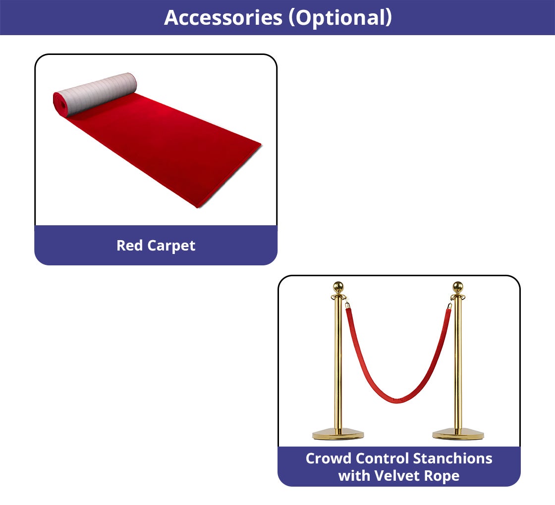 10 ft x 8 ft Step and Repeat Straight Pillow Case Backdrop