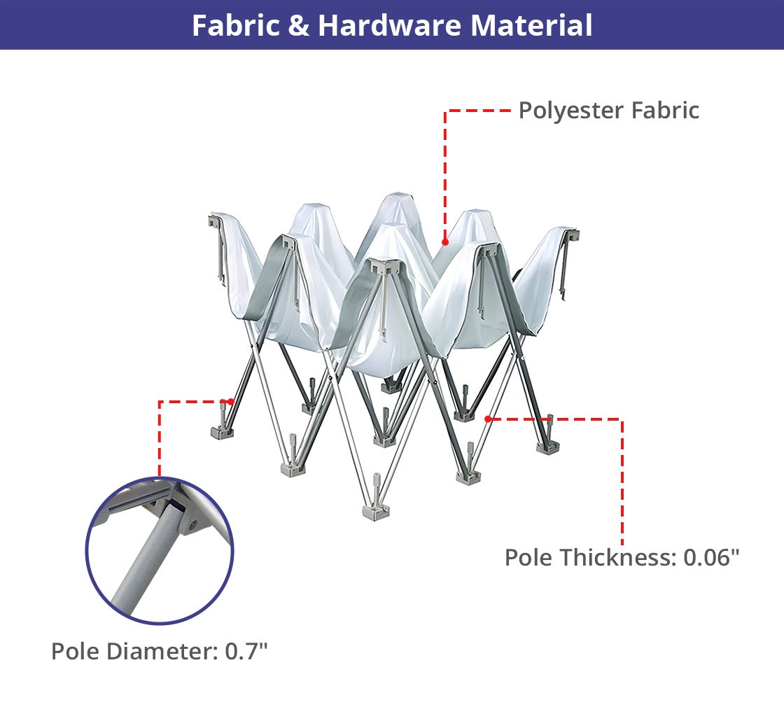 8 ft x 8 ft Step and Repeat Fabric Pop Up Curved Display