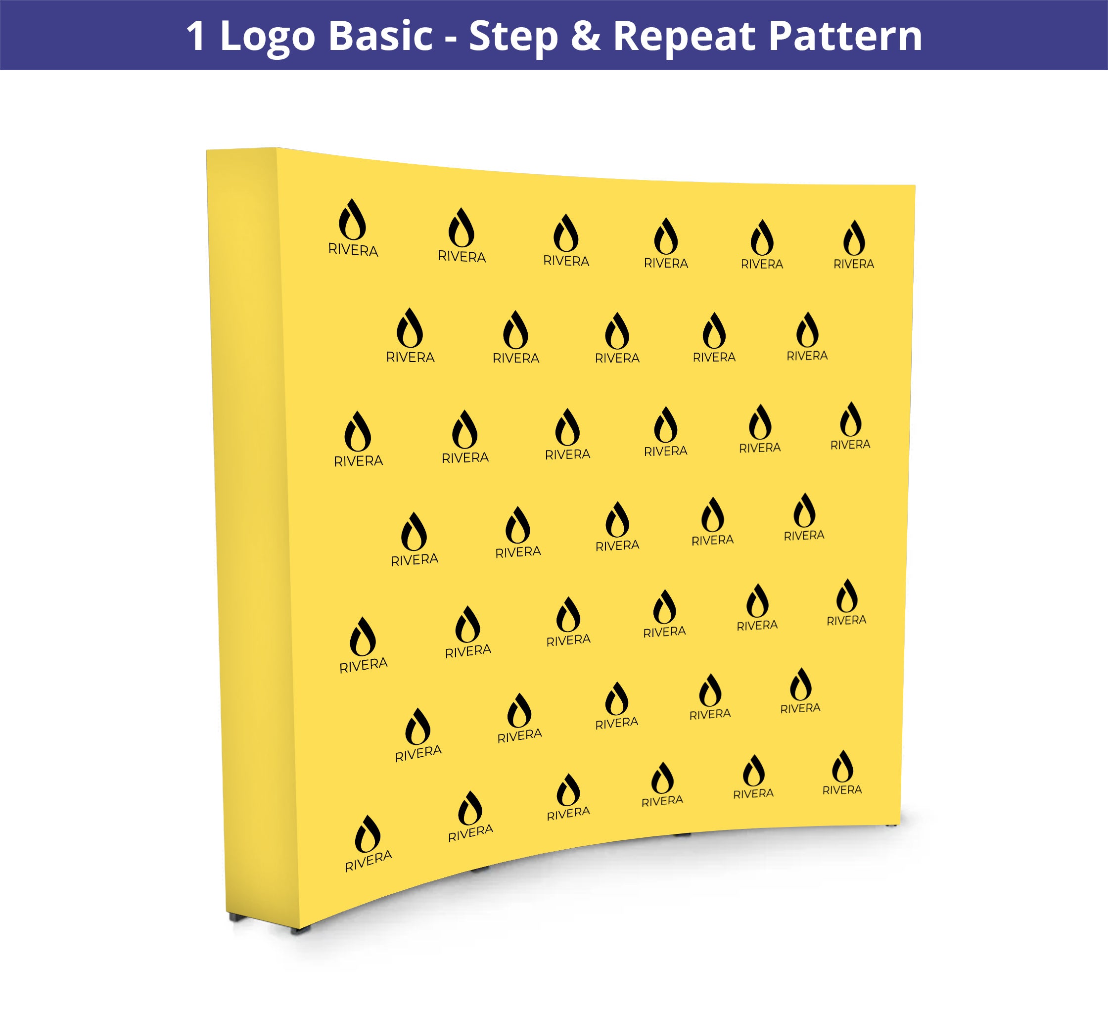 8 ft x 8 ft Step and Repeat Fabric Pop Up Curved Display