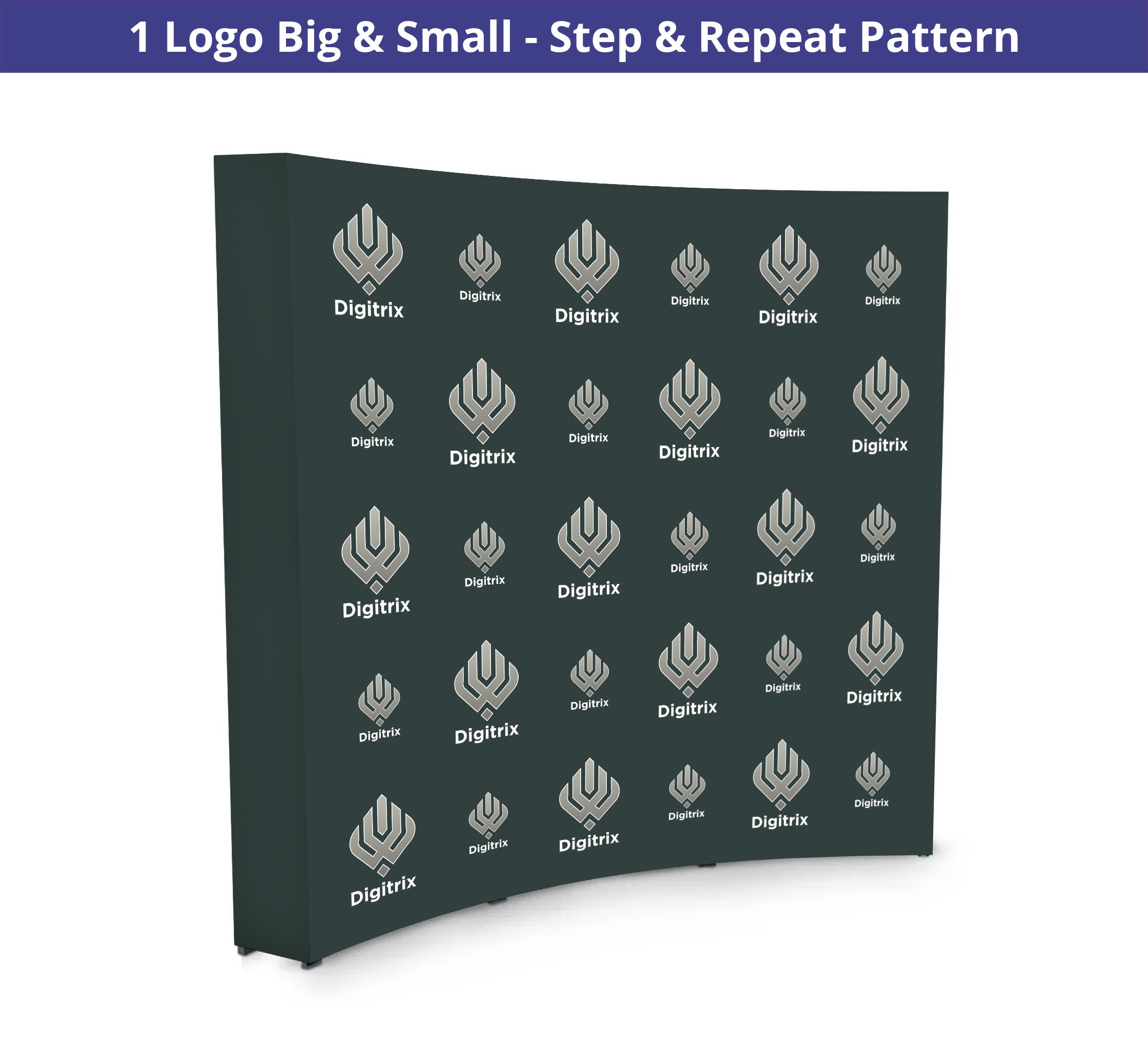 8 ft x 8 ft Step and Repeat Fabric Pop Up Curved Display