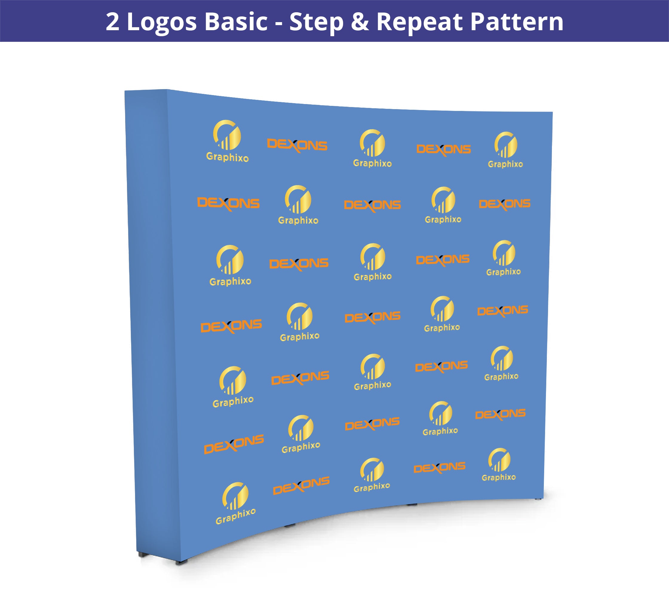 8 ft x 8 ft Step and Repeat Fabric Pop Up Curved Display