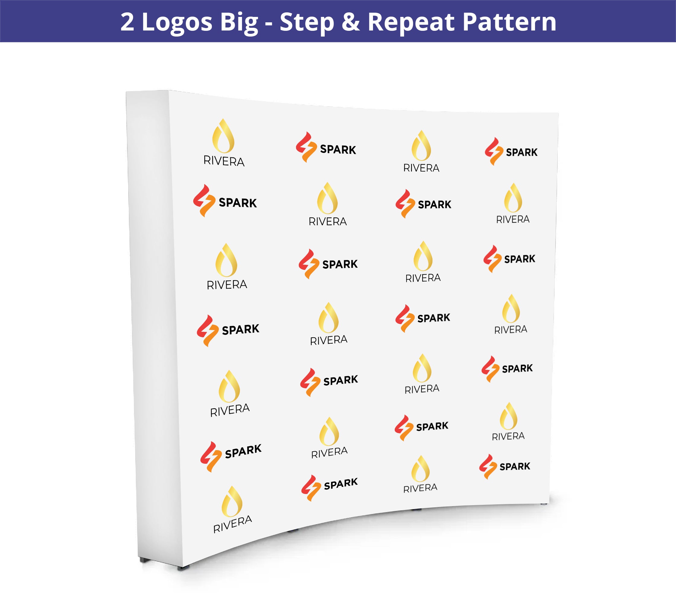 8 ft x 8 ft Step and Repeat Fabric Pop Up Curved Display