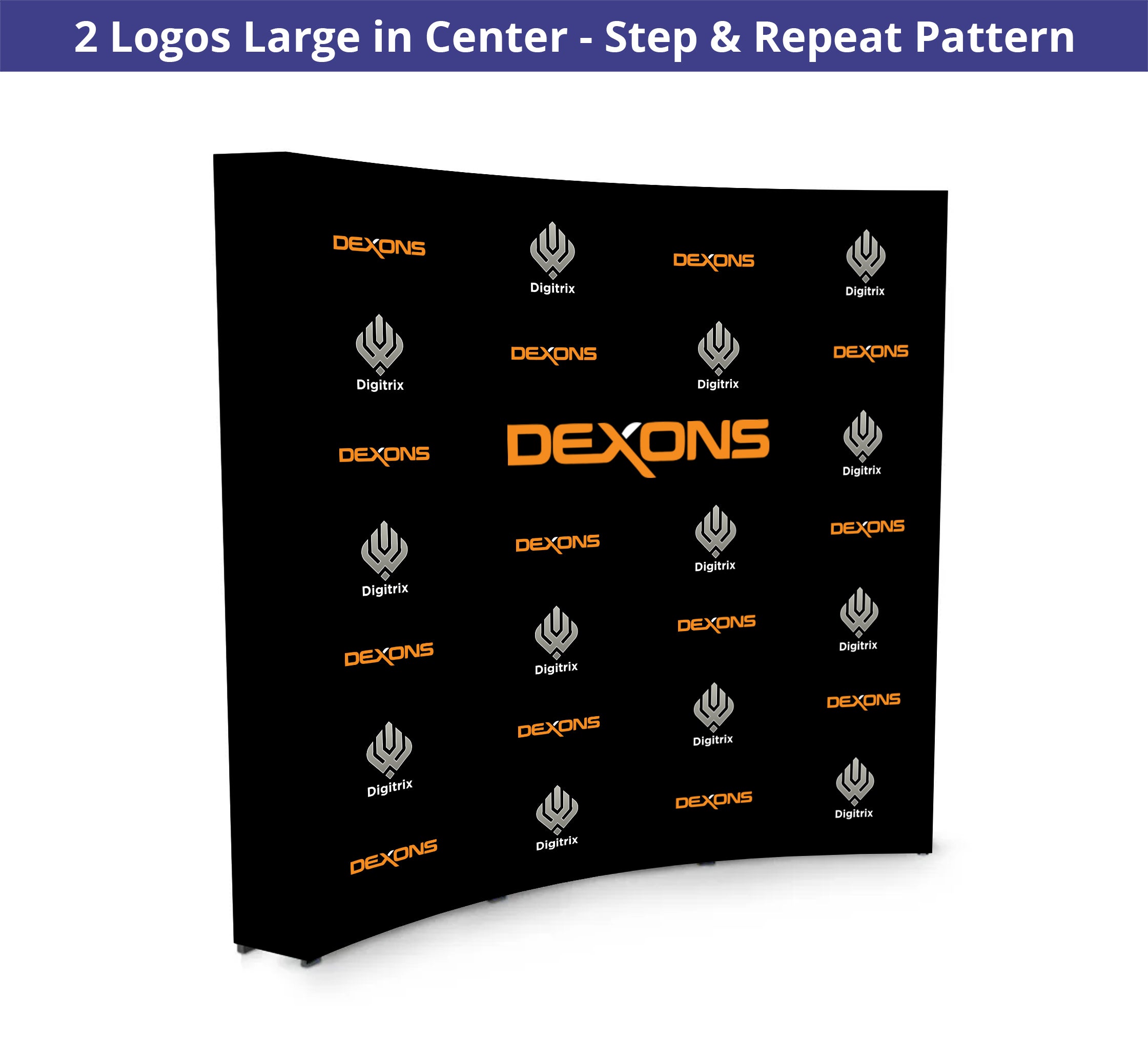 8 ft x 8 ft Step and Repeat Fabric Pop Up Curved Display