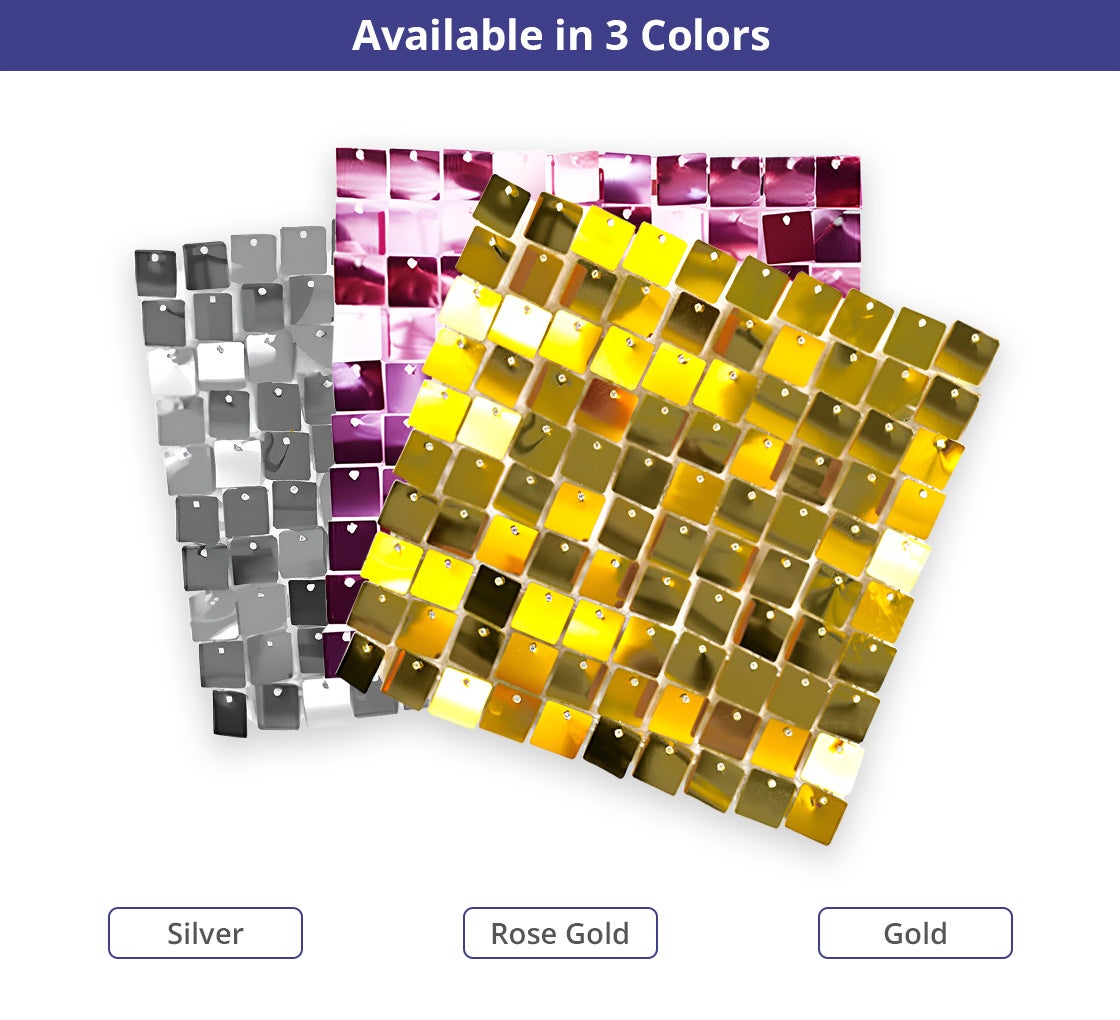 Sequin Shimmer Wall Backdrop Panel, Silver