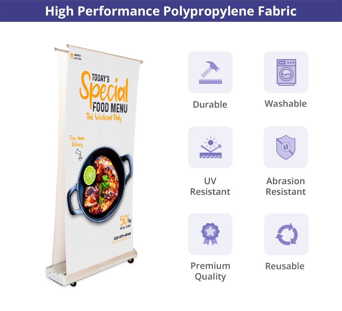 Deluxe Wide Base Double-screen Roll Up Banner Stands