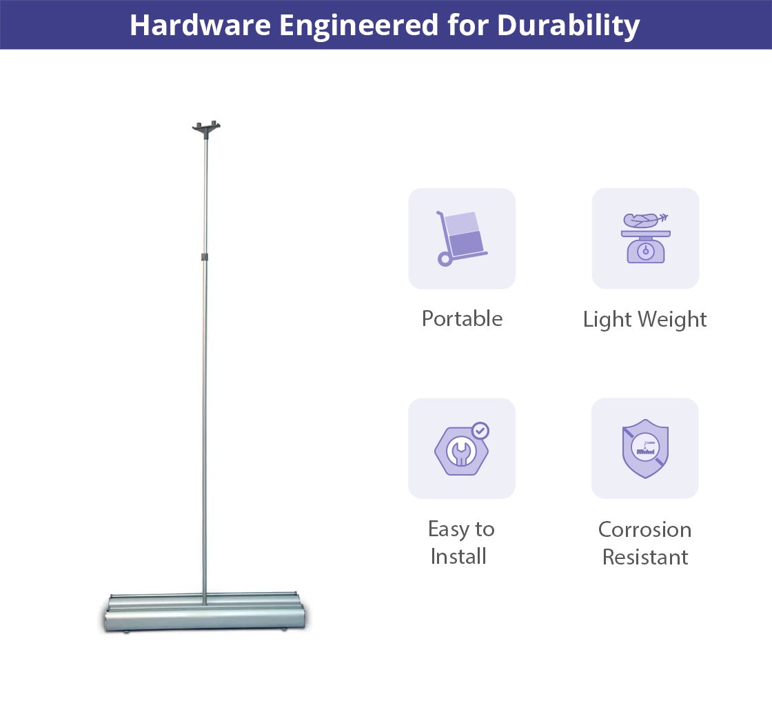Deluxe Wide Base Double-screen Roll Up Banner Stands