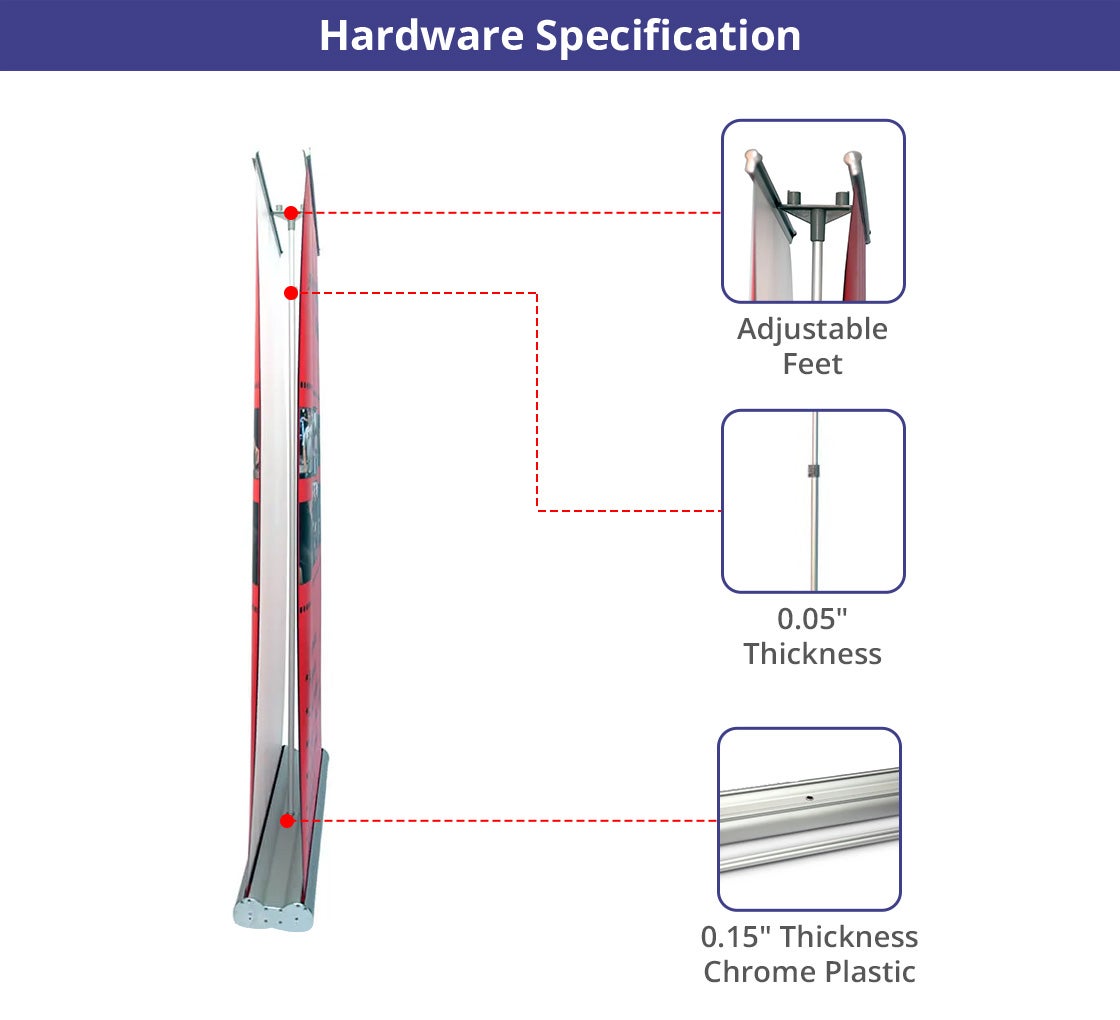 Deluxe Wide Base Double-screen Roll Up Banner Stands