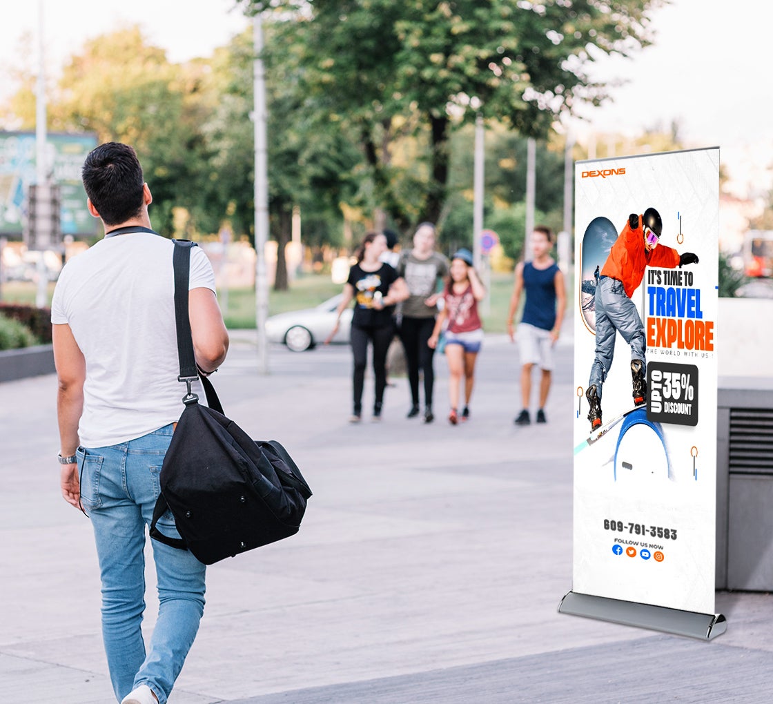 Deluxe Wide Base Single Screen Roll Up Banner Stands