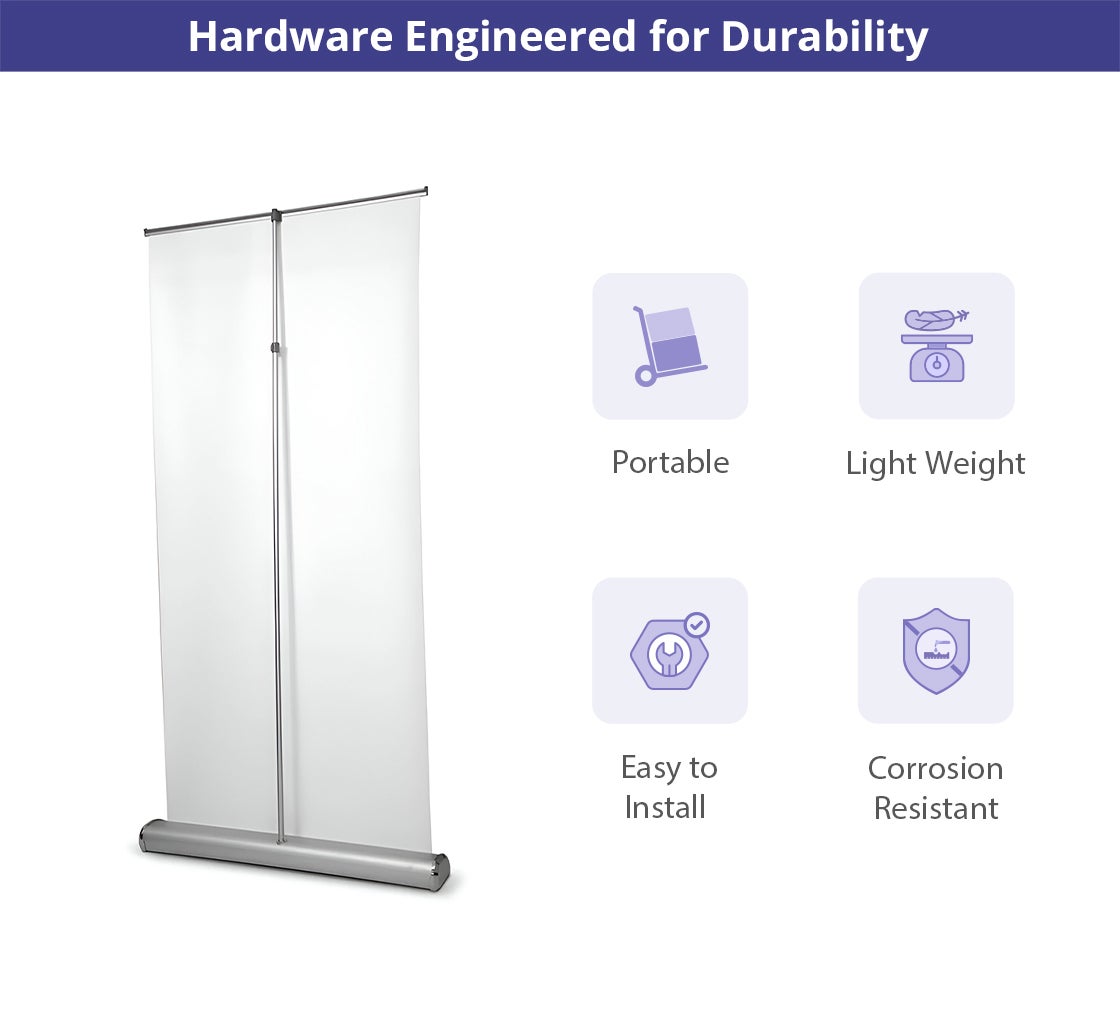 Deluxe Wide Base Single Screen Roll Up Banner Stands