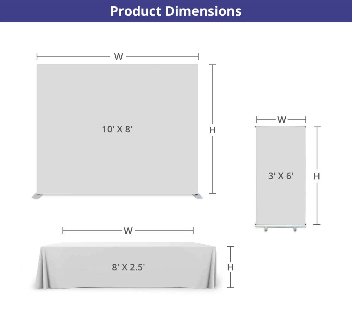 10 Ft x 8 Ft Backdrop Display Package