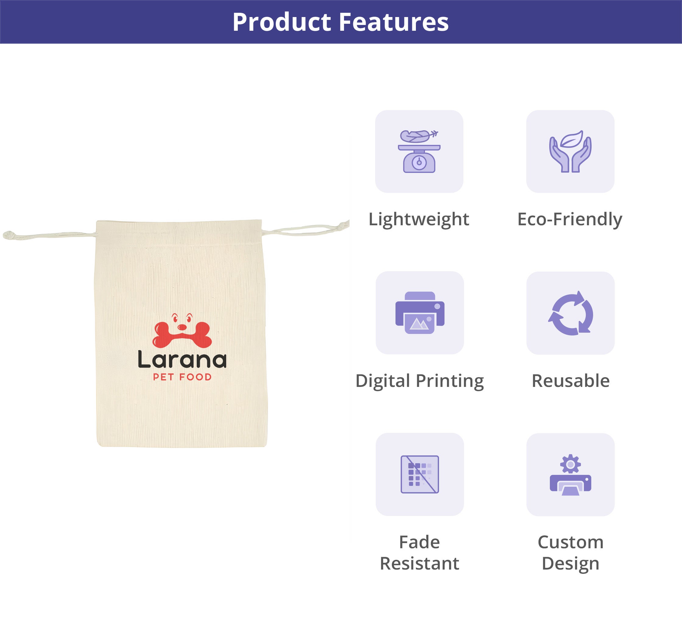 Canvas Drawstring Bags - Printed