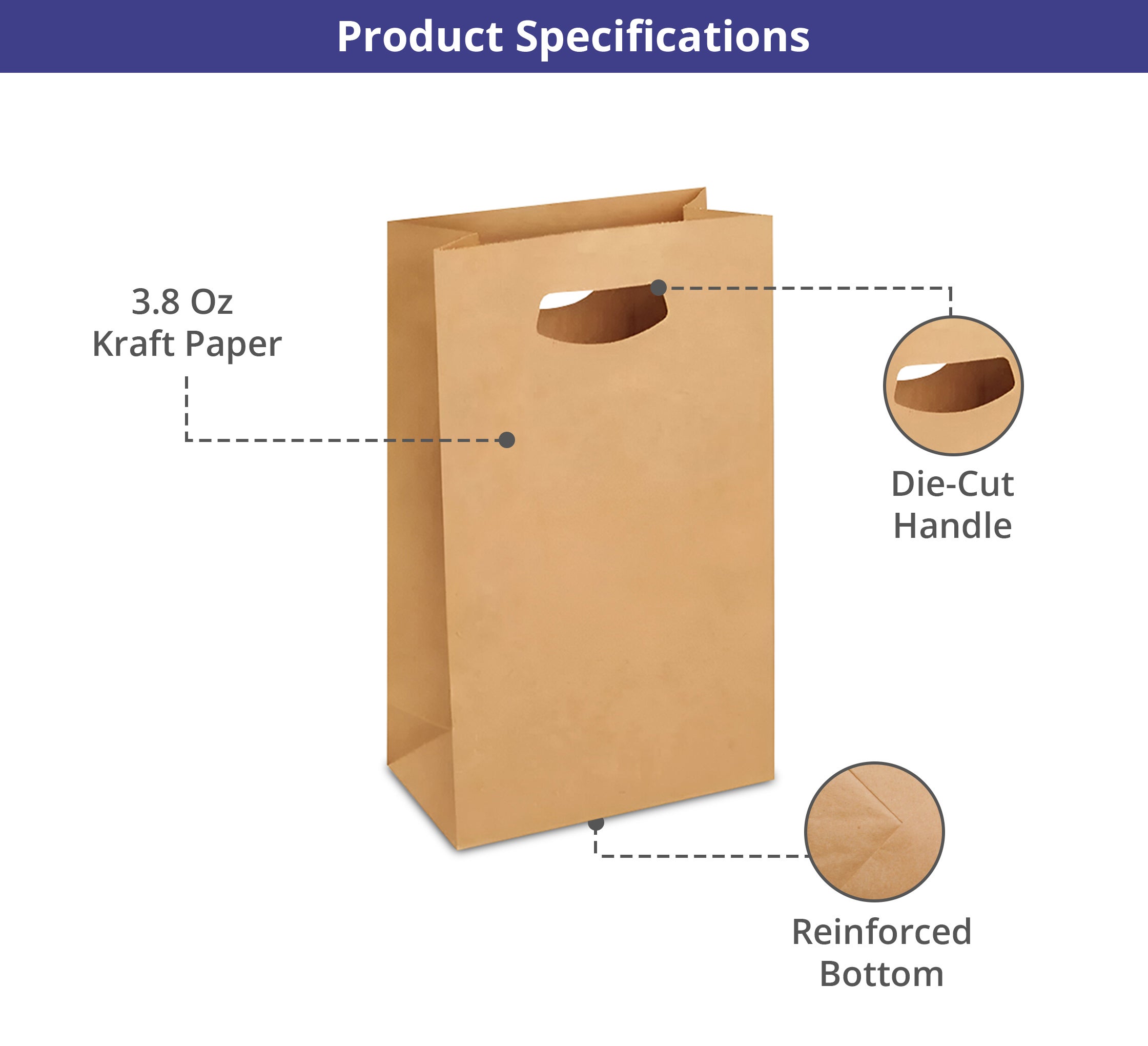 Die-Cut Handle Bags (Non-Printed) Online| Fast Delivery
