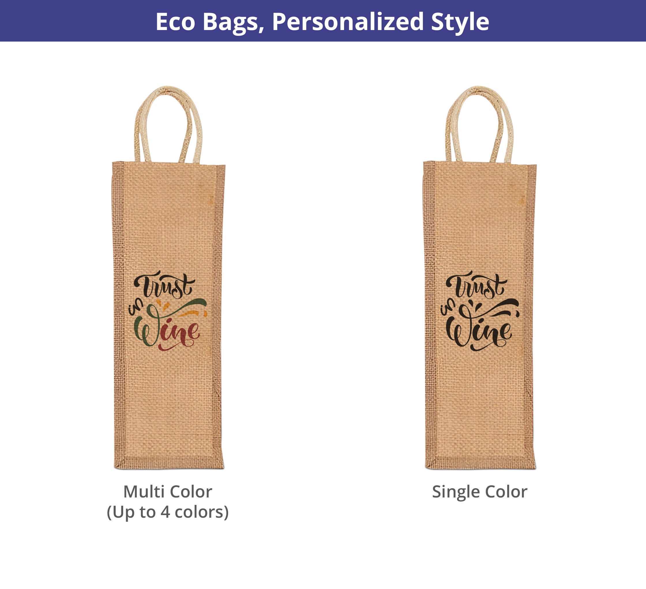 Jute Wine Bags - Printed