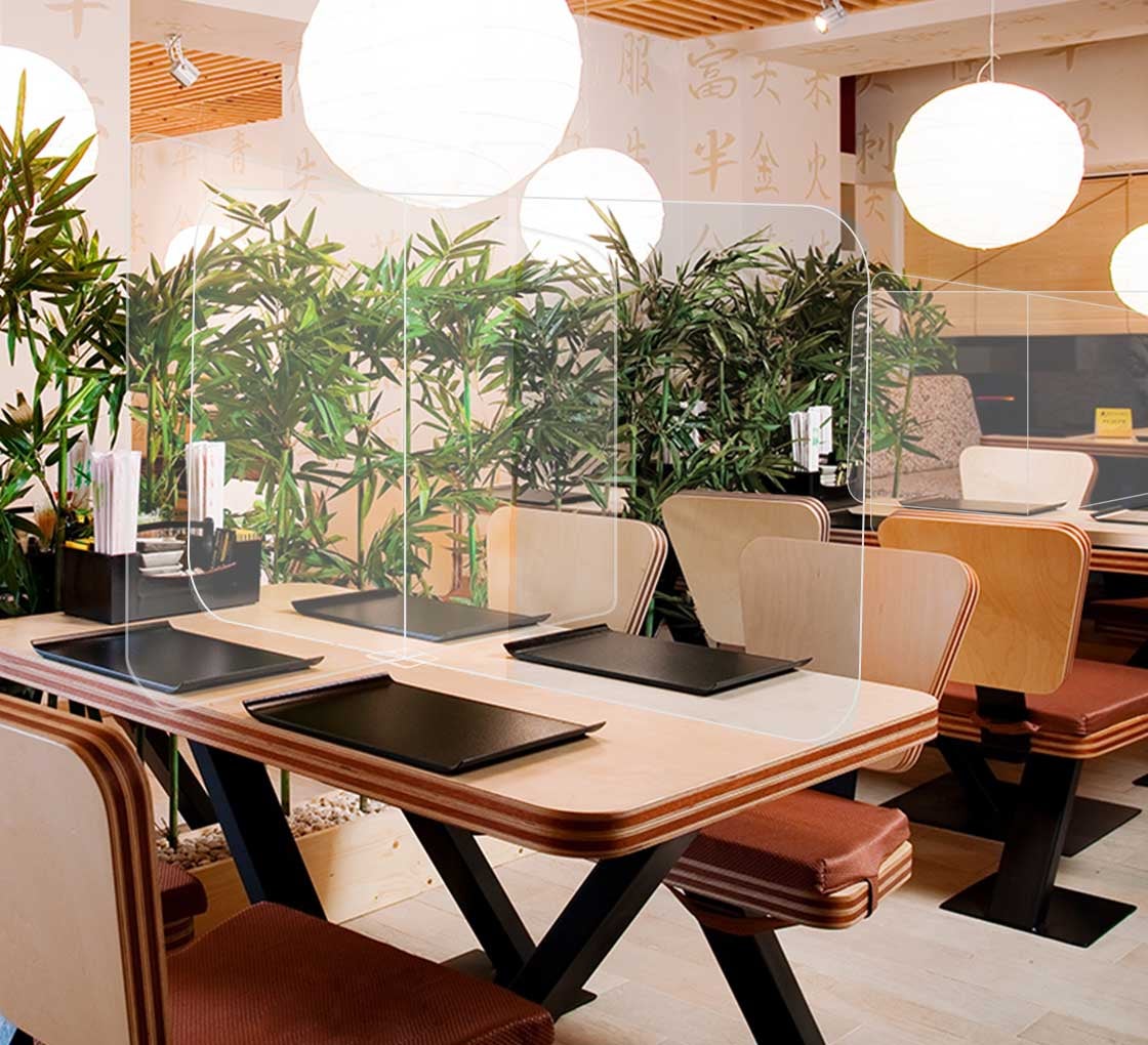Restaurant Tabletop Desk Divider Sneeze Guard