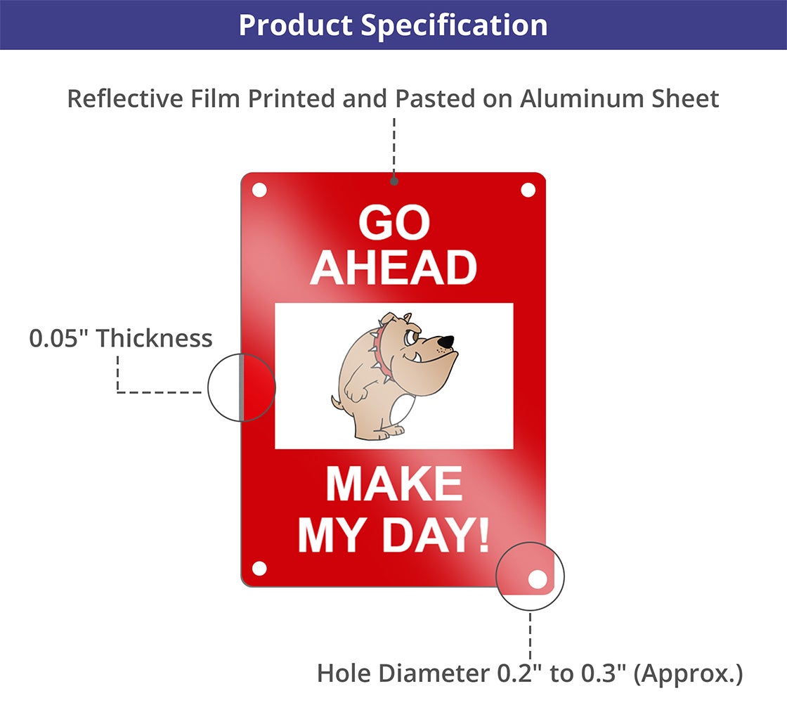 Reflective Funny Beware of Dog Signs
