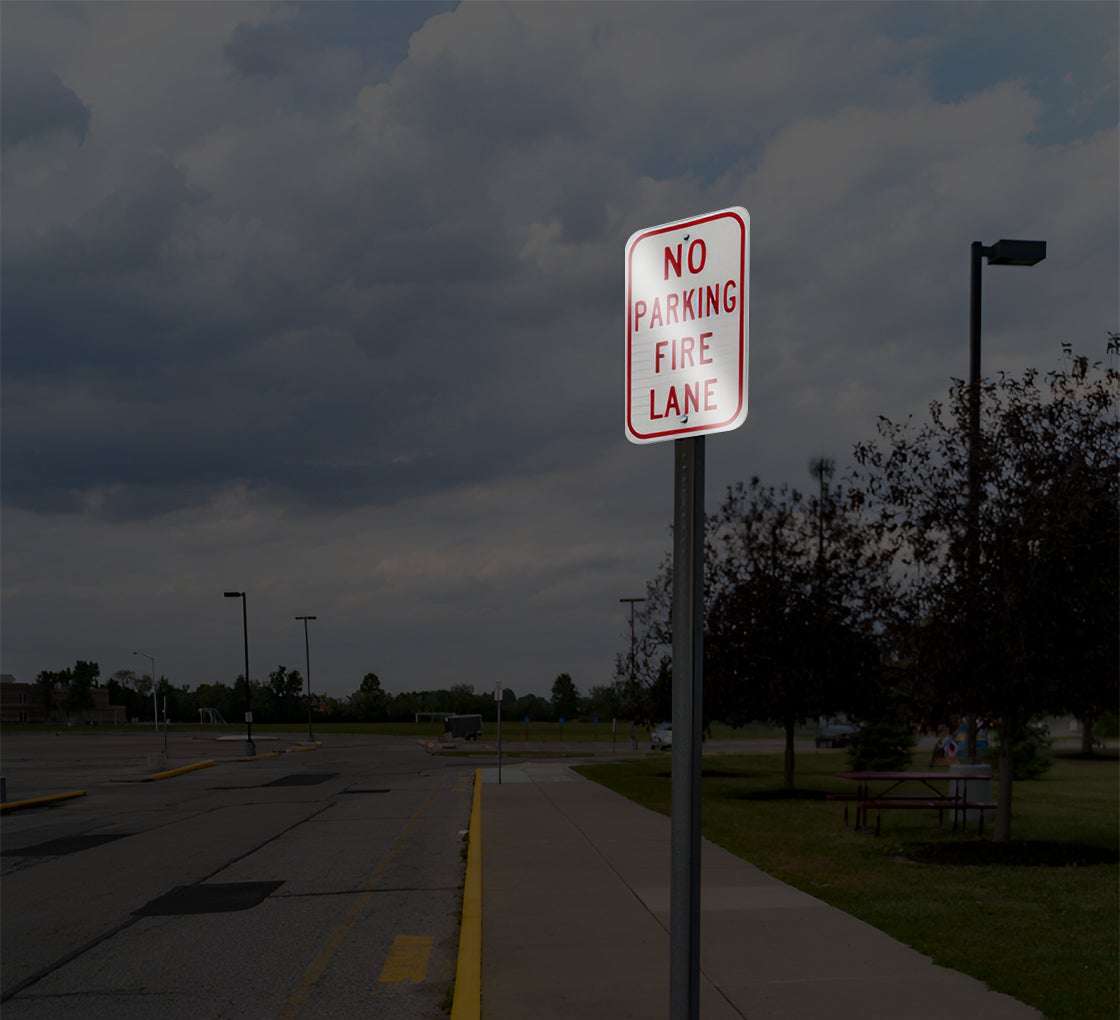 Reflective No Parking Fire Lane Signs