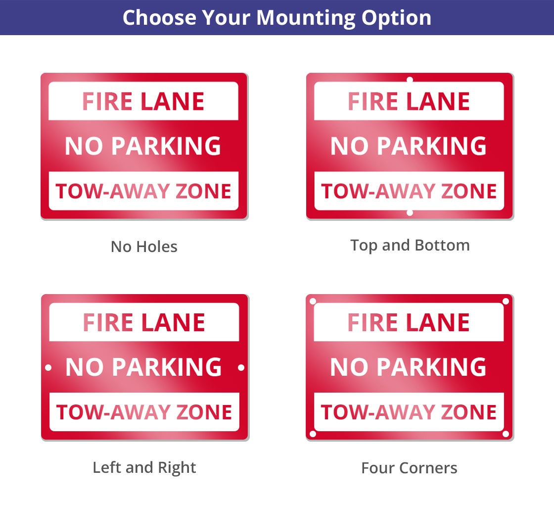 Reflective No Parking Fire Lane Signs
