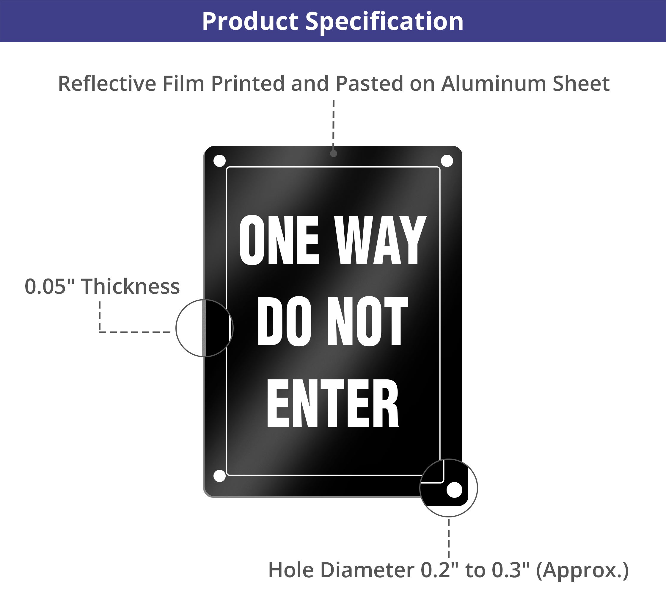 Reflective One Way Street Signs