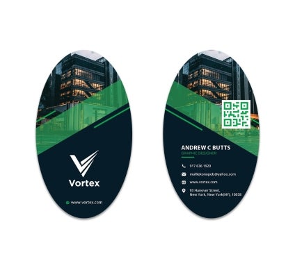 Oval Business Cards - Vertical