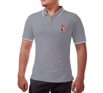 Men's Grey Polo Shirt - Printed