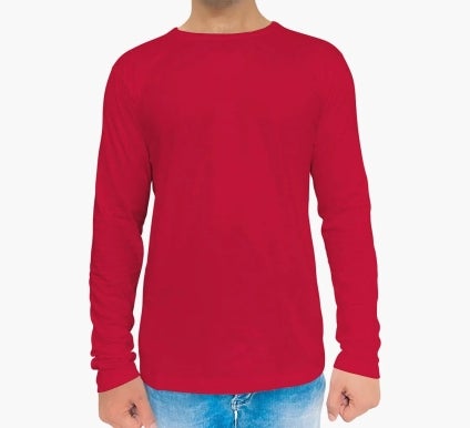 Men's Long Sleeves T-Shirt - Crew Neck