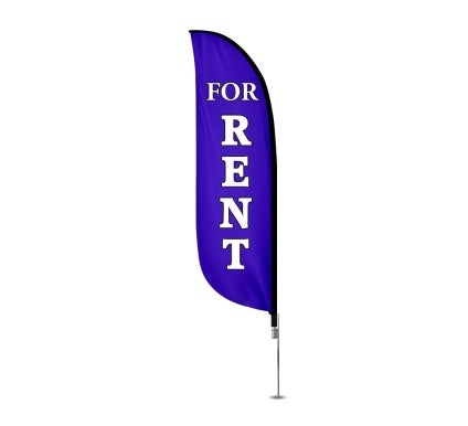 Pre-Printed For Rent Feather Flag