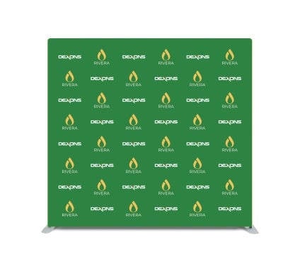 8 ft x 8 ft Step and Repeat Straight Pillow Case Backdrop