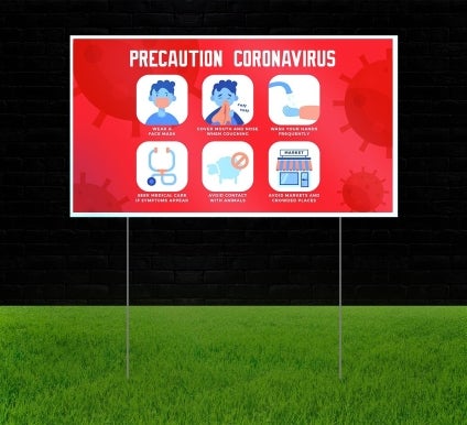 Reflective Yard Precaution Signs