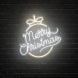 Merry Christmas Circle Typography Neon Sign