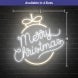 Merry Christmas Circle Typography Neon Sign