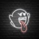 Ghost Mario Boo Neon Sign