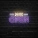 Open 24 Hours Neon Sign