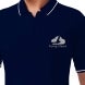 Men's Blue Cotton Polo Shirt - Embroidered