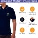 Men's Blue Cotton Polo Shirt - Embroidered