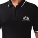 Men's Black Cotton Polo Shirt - Embroidered