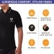 Men's Black Cotton Polo Shirt - Embroidered