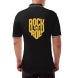 Men's Black Cotton Polo Shirt- Printed