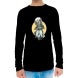 Men's Black Printed Long Sleeves T-Shirt - Crew Neck