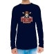 Men's Blue Printed Long Sleeves T-Shirt - Crew Neck
