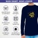 Men's Blue Printed Long Sleeves T-Shirt - Crew Neck